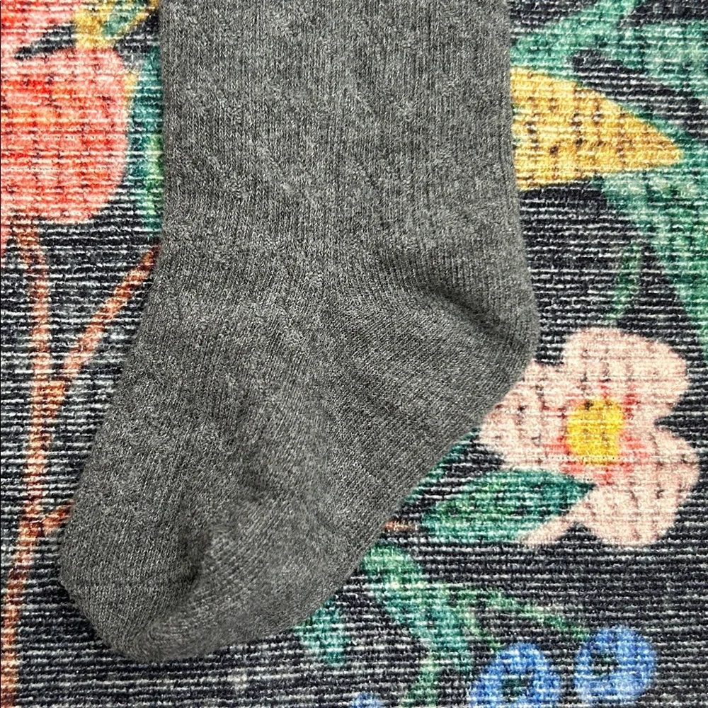 Little Stocking Co. Charcoal Gray Cable-Knit Tights, Size 1-2 Years